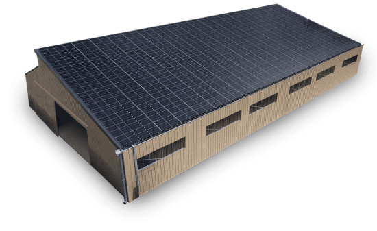 Hangar Solaire réalisé par Triangle energie Monopente
